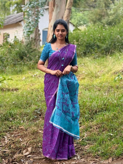 Linen cotton saree 🥳