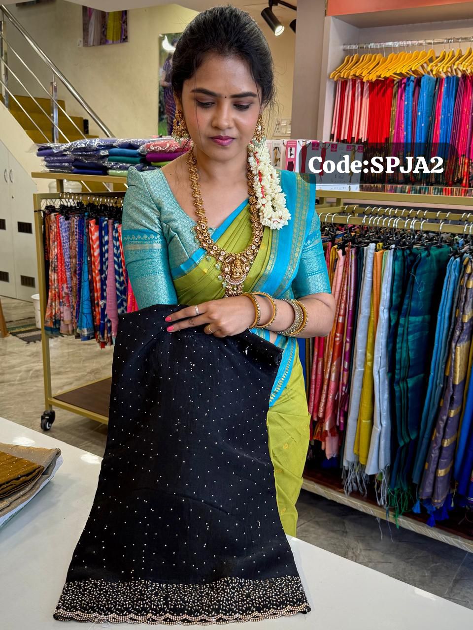 Premium space silk sarees with real jarkhan diamond work🥳