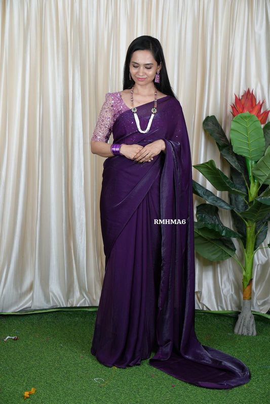 Premium quality Space silk saree with designer blouse unstitched🥳