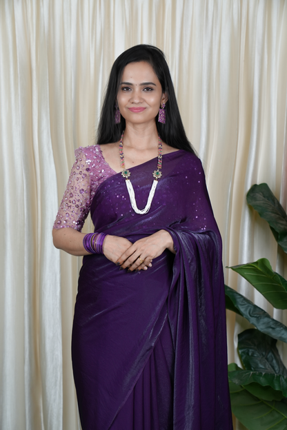 Premium quality Space silk saree with designer blouse unstitched🥳