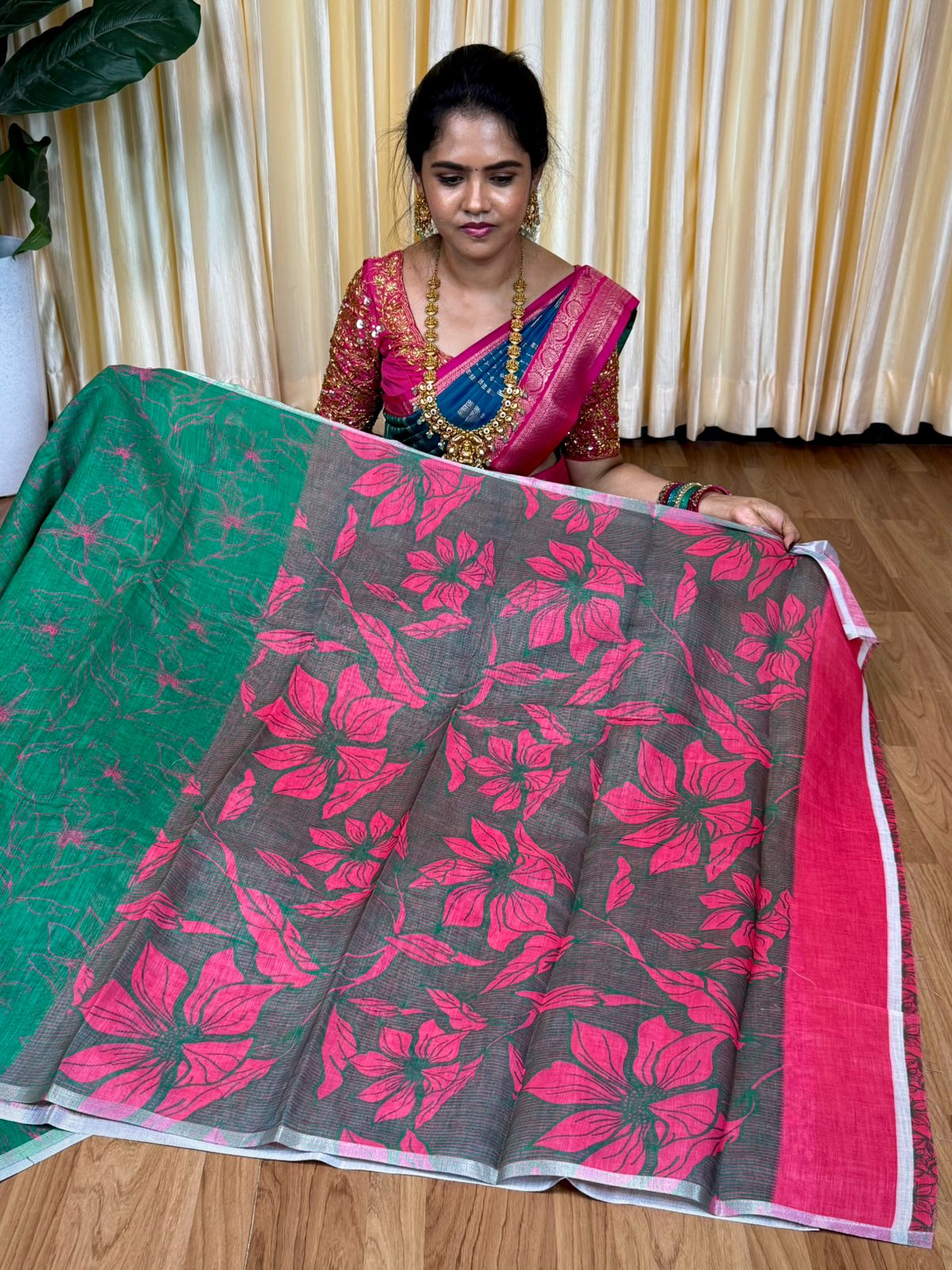 Linen cotton saree🥳