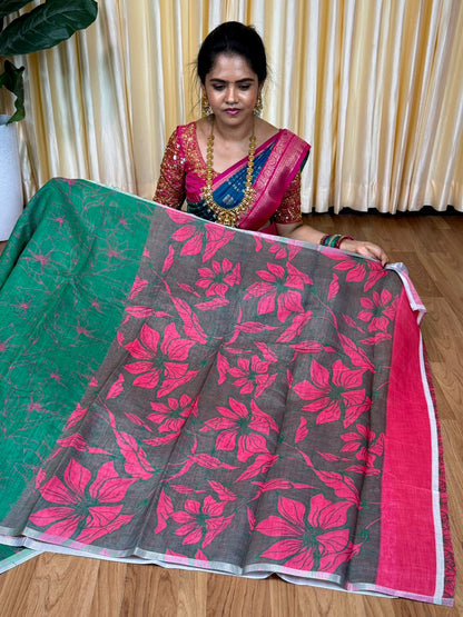 Linen cotton saree🥳