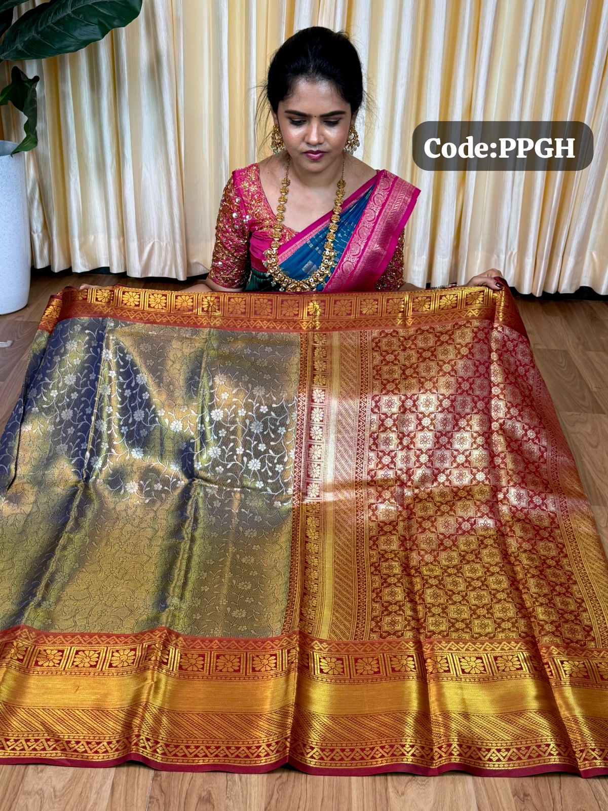 Kanchi inspired semi silk saree🥳