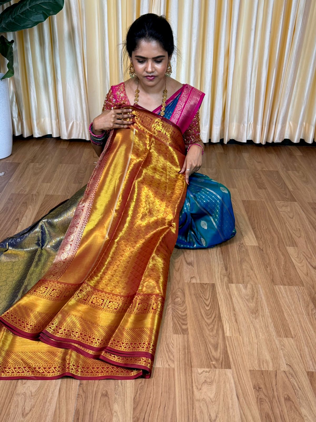 Kanchi inspired semi silk saree🥳