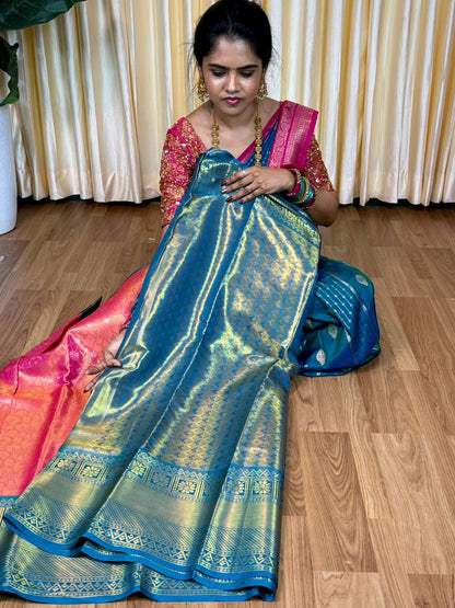 Kanchi inspired semi silk saree🥳