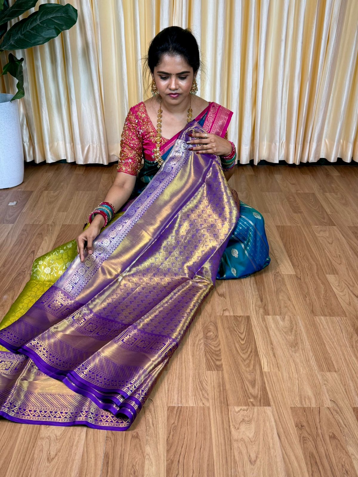 Kanchi inspired semi silk saree🥳