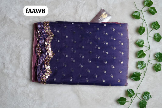 Chimmer chiffon With Cut Work Border Saree🥰😎📚