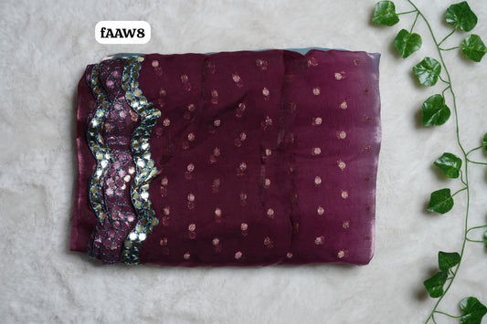 Chimmer chiffon With Cut Work Border Saree🥰😎📚