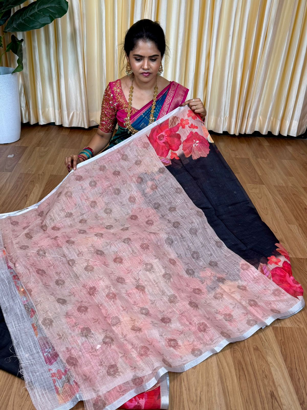Linen cotton saree🥳