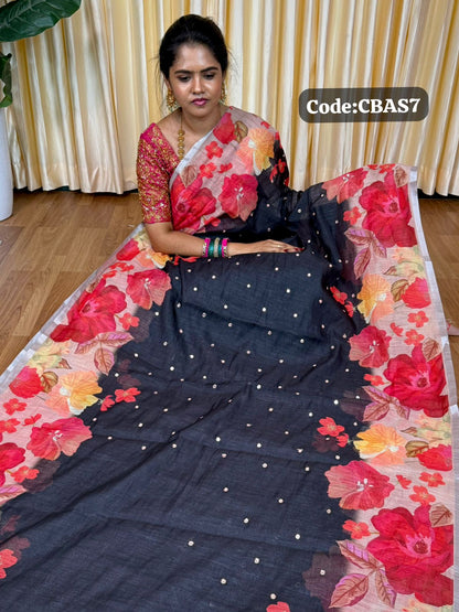 Linen cotton saree🥳