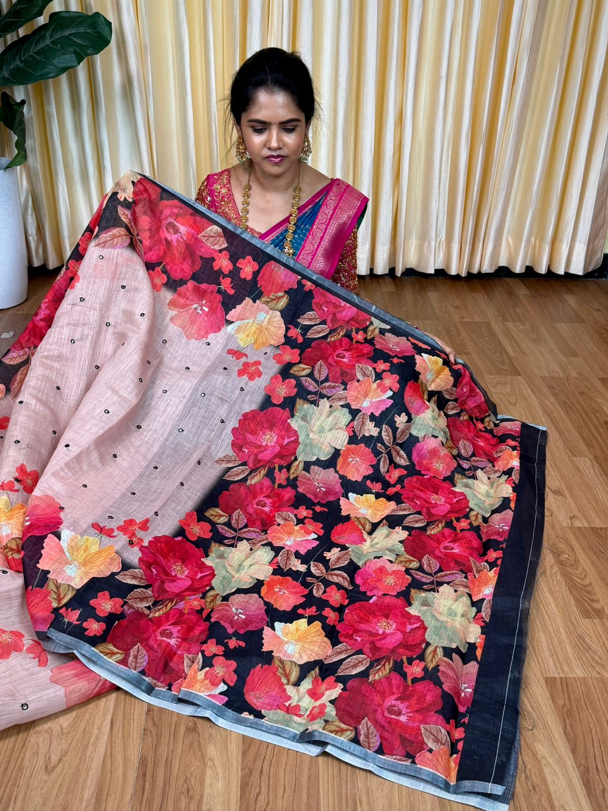 Linen cotton saree🥳