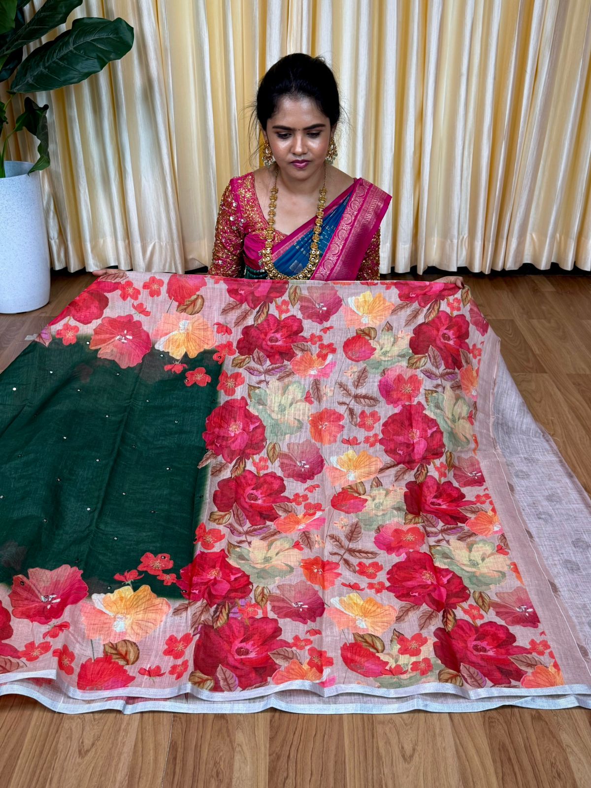 Linen cotton saree🥳