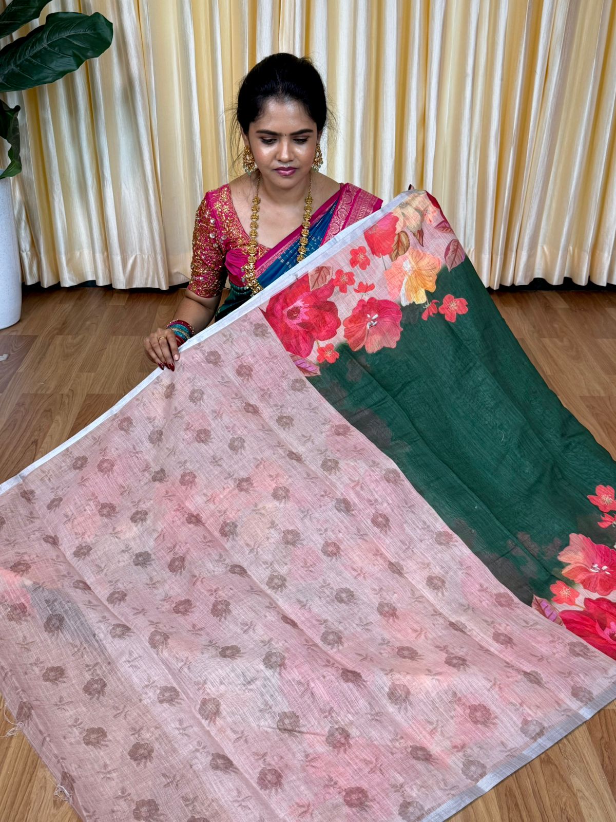 Linen cotton saree🥳