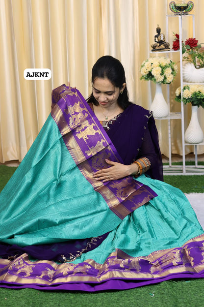 semi stitched Half saree collection. Blouse alone unstitched🥳