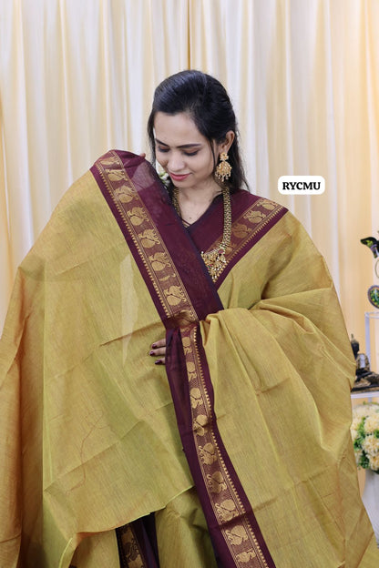 Premium chettinadu cotton with running blouse 🥳