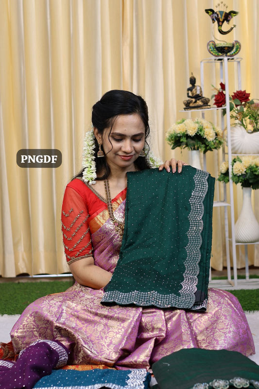 Designer saree with stone work😍🏃🏻‍♀️Ⓜ️Offer