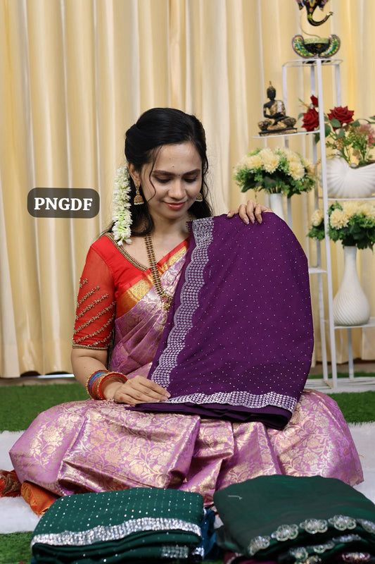 Designer saree with stone work😍🏃🏻‍♀️Ⓜ️Offer