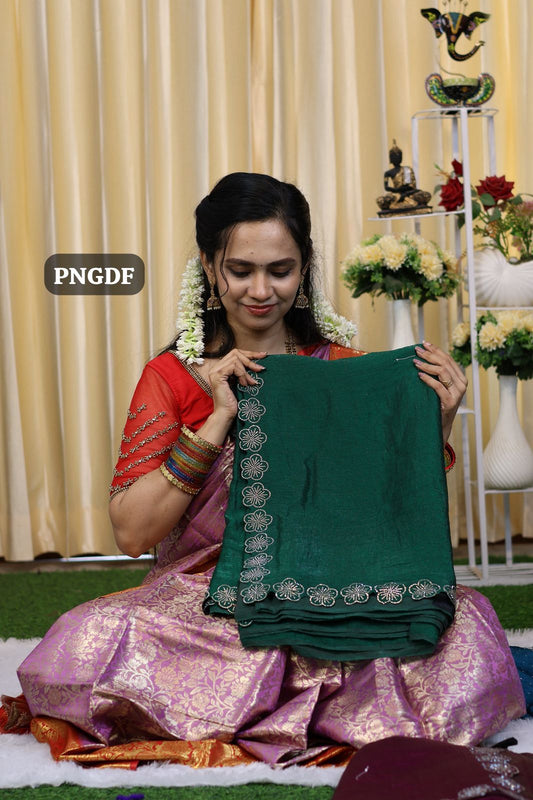 Designer saree with stone work😍🏃🏻‍♀️Ⓜ️Offer