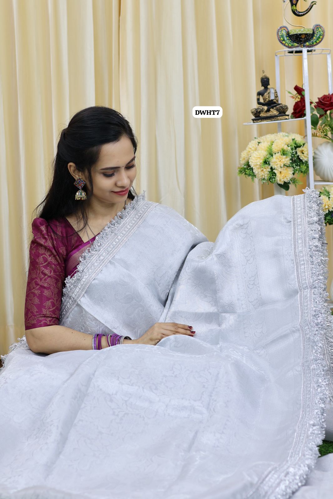 Christmas special offer katan tissue saree with lace border🥳