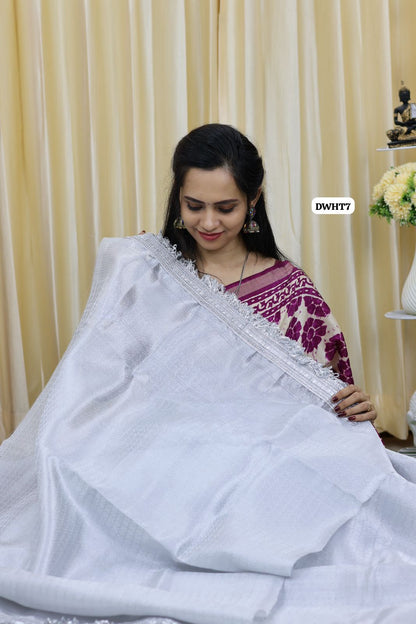 Christmas special offer katan tissue saree with lace border🥳