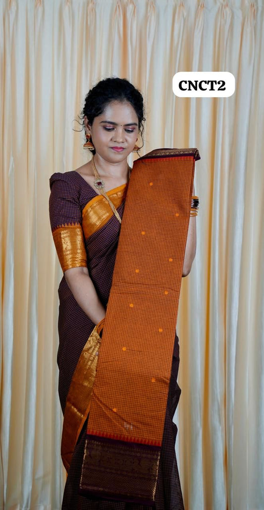 Premium kanchi korvai Chettinad cotton sarees with buttas🥰