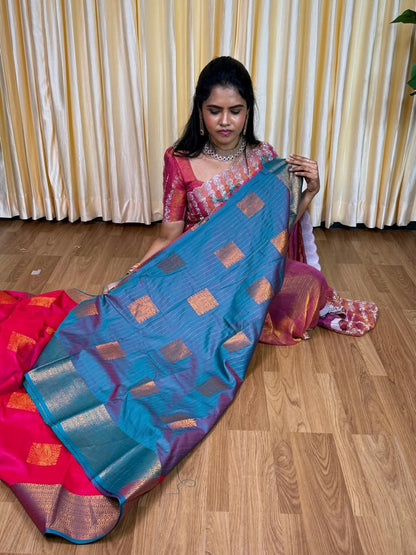 Kanchi semi silk sarees🥰😎📚