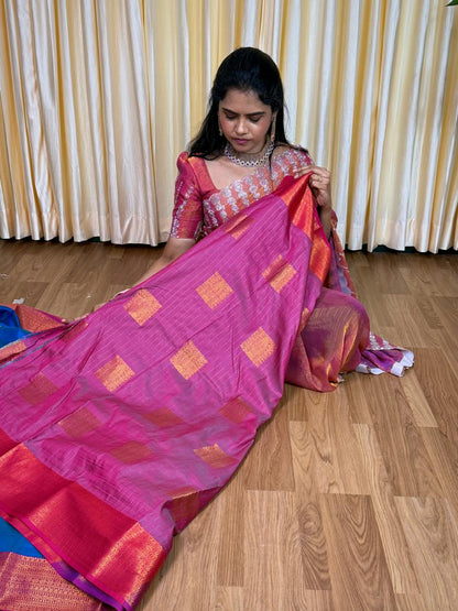 Kanchi semi silk sarees🥰😎📚