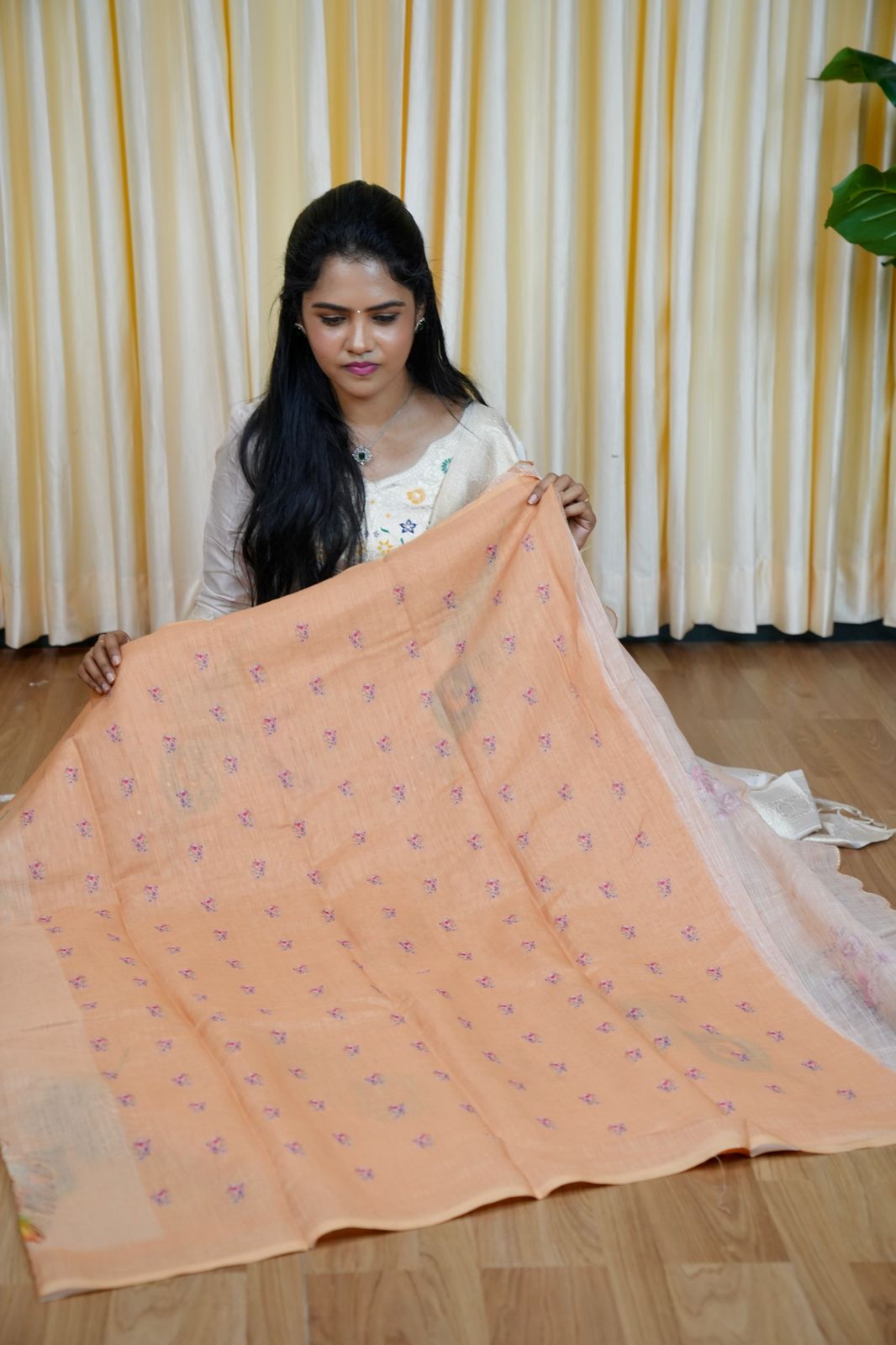 Linen cotton saree🥳