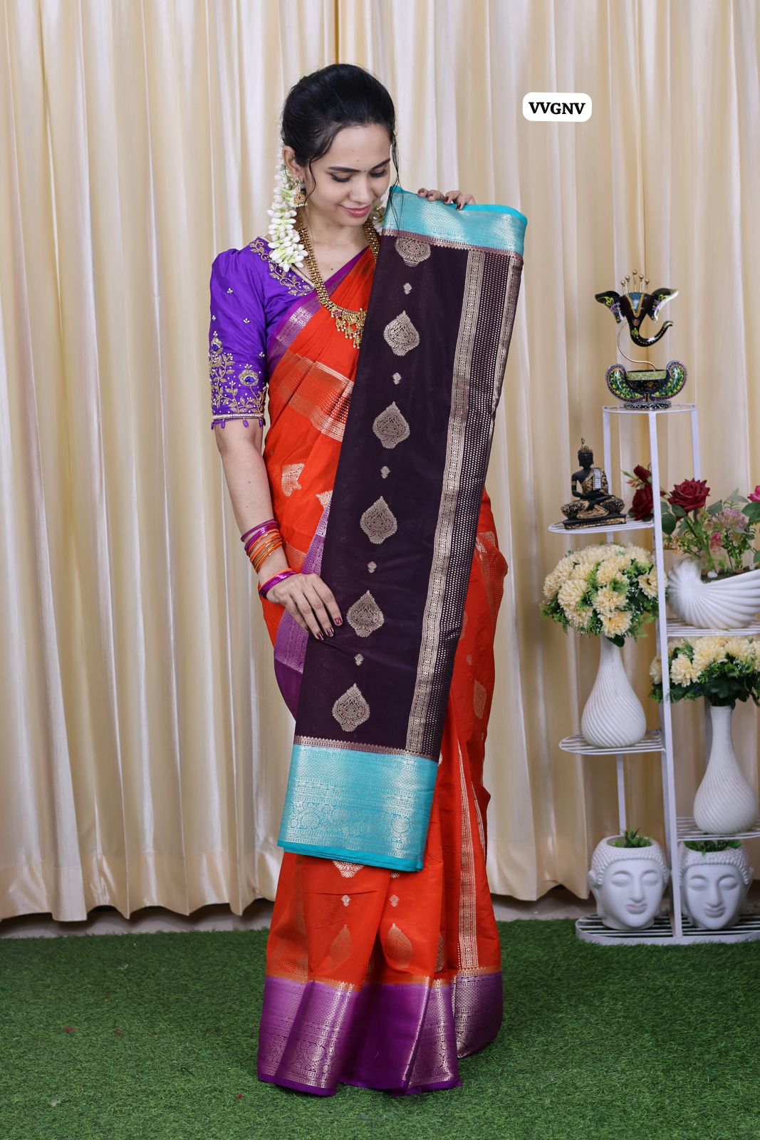 Warm silk saree with contrast border Turquoise blue🥳