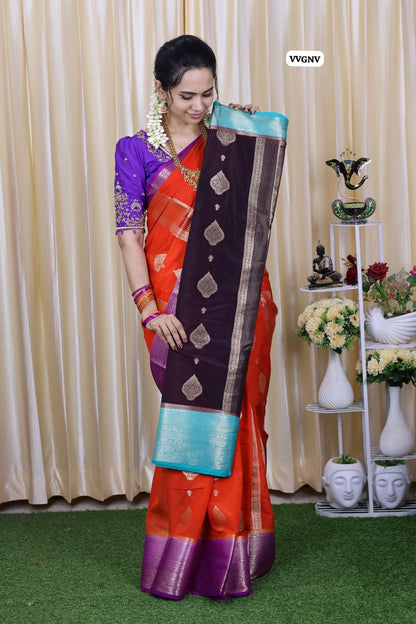 Warm silk saree with contrast border Turquoise blue🥳