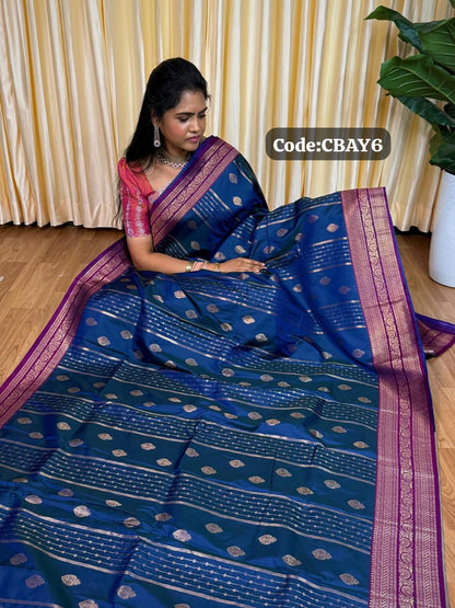 Kanchi semi silk saree with vairaoosi pattern 🥰😎🌈📚