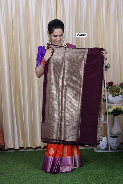 Warm silk saree with Monochrome border 🥰😎🥳