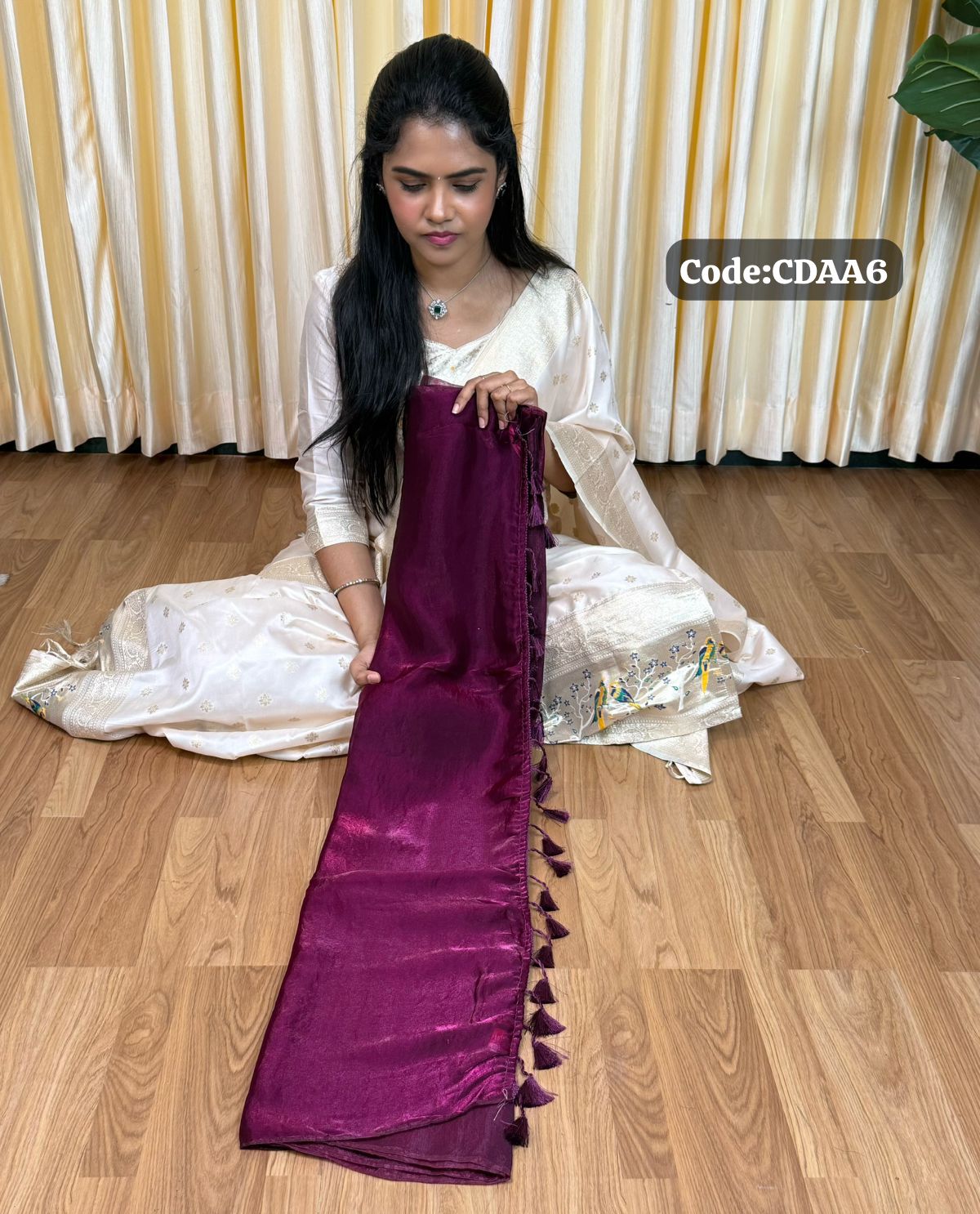 Space silk saree with work blouse🥰😎📚