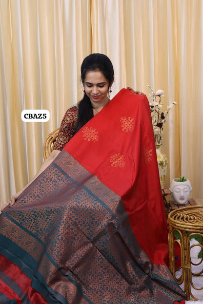 Borderless soft silk saree 😍🥳