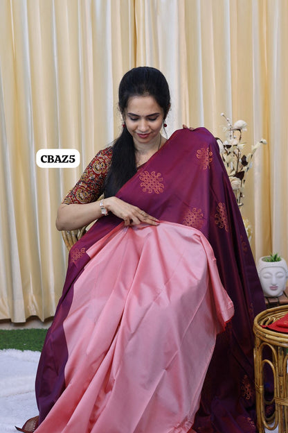Borderless soft silk saree l🥳