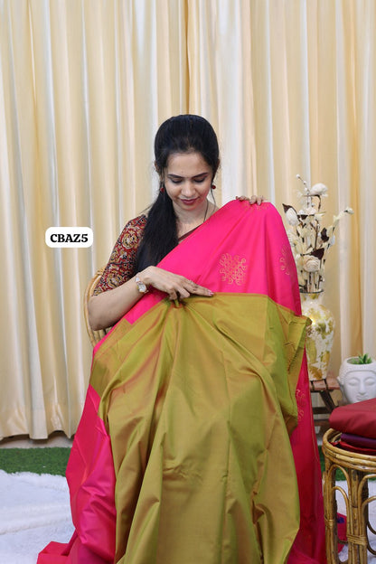 Borderless soft silk saree 🥳