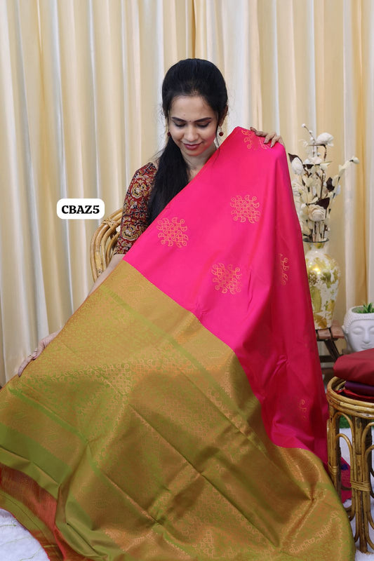 Borderless soft silk saree 🥳