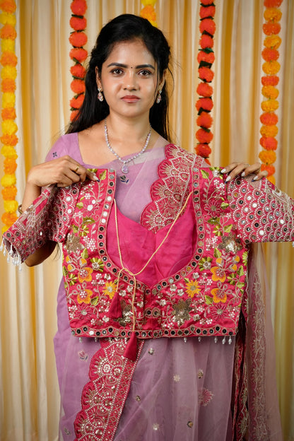 Designer saree with stitched blouse🥳