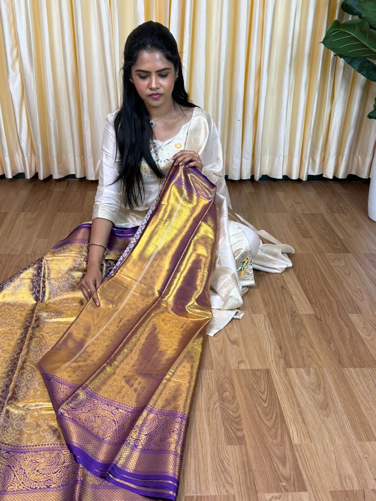 Kanchipuram inspired semi silk saree🥳