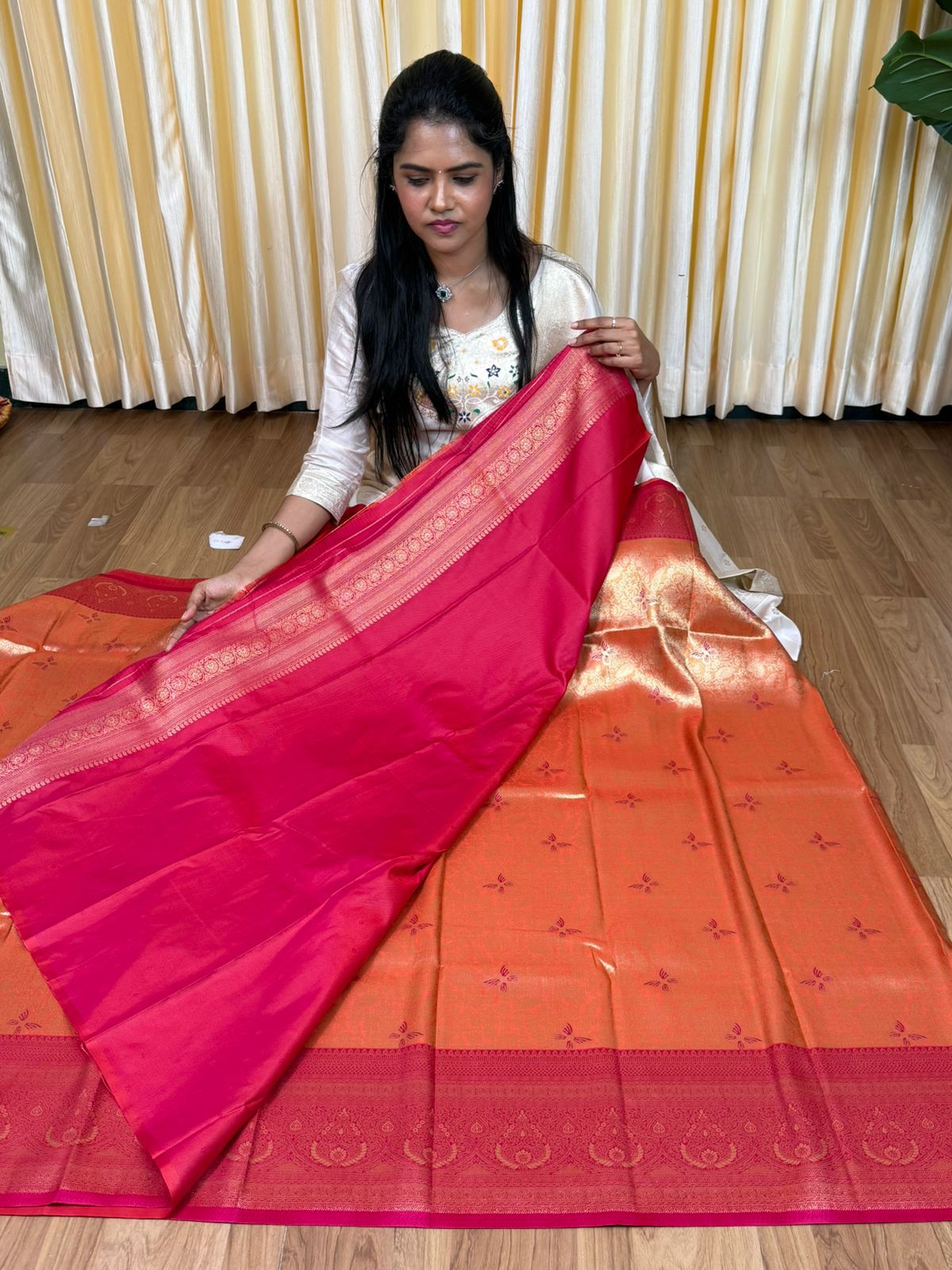 Bridal Kanchi semi silk saree🌈🥰