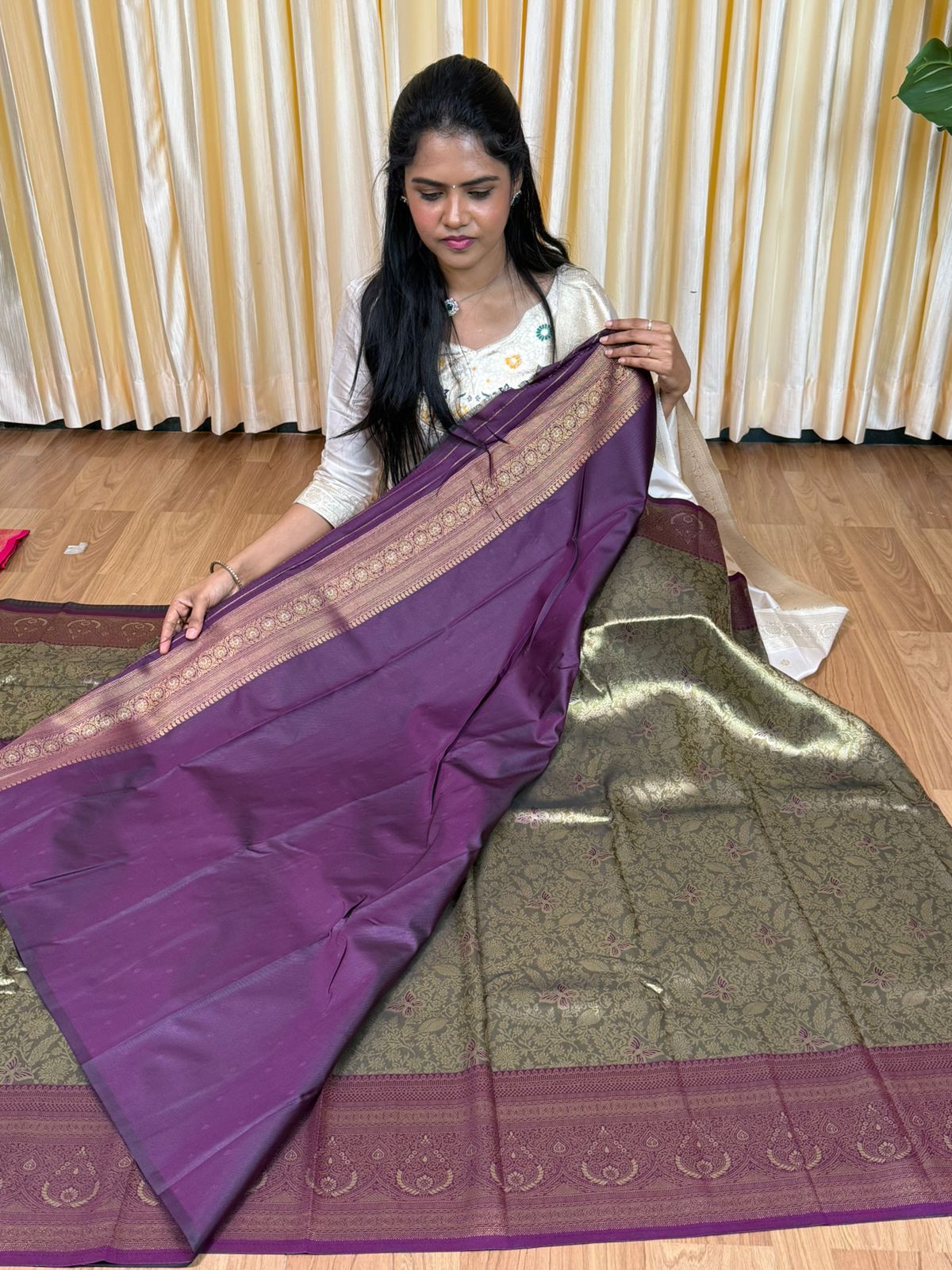 Bridal Kanchi semi silk saree 🌈 📚