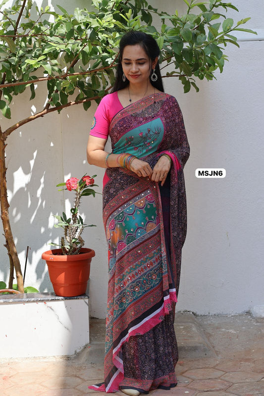 Masakali sarees with mirron work🥰😎📖