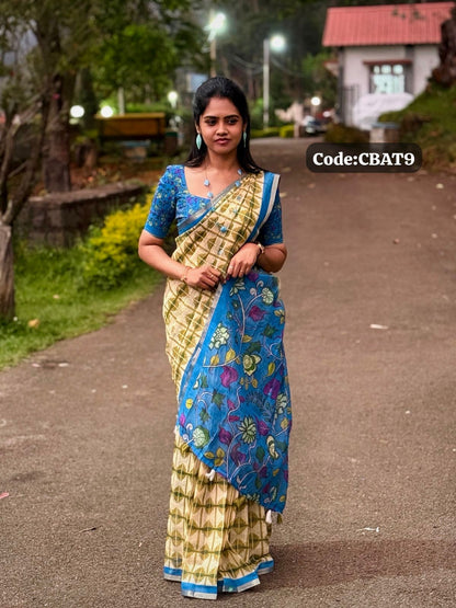 Linen cotton saree😍😎📚