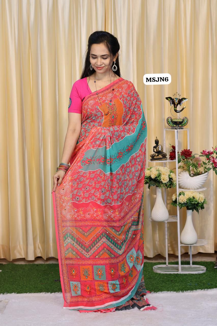 Masakali sarees with mirron work😍😎📚
