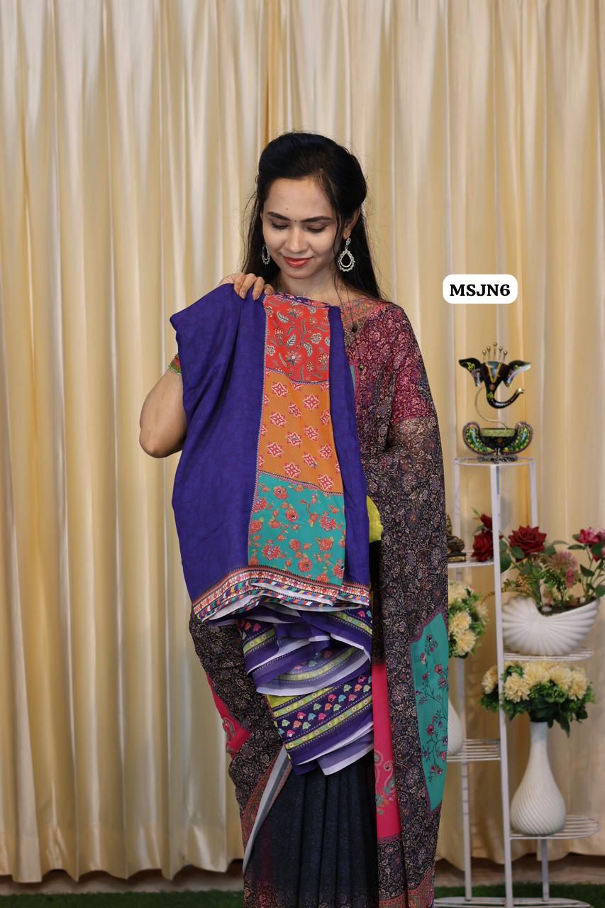 Masakali sarees with mirror work🌈🥰😎📚