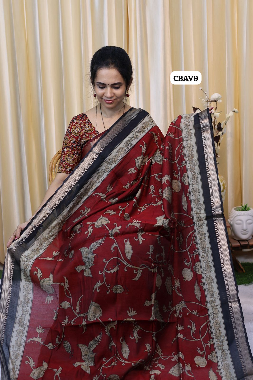 Maheshwari semi soft silk with kalamkari design😍😎📚