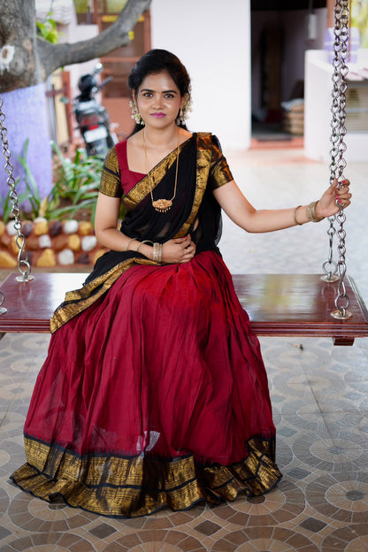 Half saree unstitched 🥰😎📚