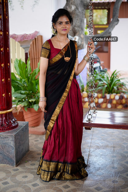 Half saree unstitched 🥰😎📚