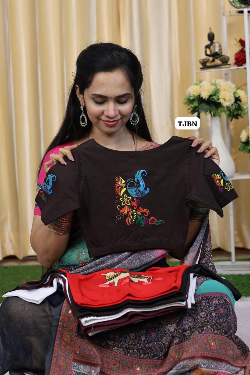 Premium quality readymade elastic blouse with printed design 😍⏰