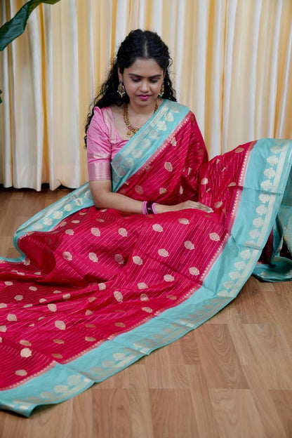 Premium Warm silk sarees🌈🎁(pink)